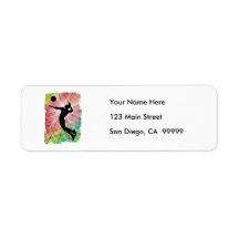 Colourful Blast Beach Volleyball Return Address Labels