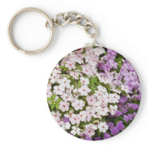 Colourful blend of begonias flowers keychains