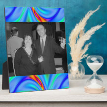 Colourful blue photo frame plaques