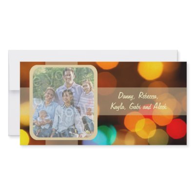Colourful Blurry Lights Holiday Photo Card by StationeryStore