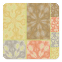 Colourful Bohemian Patchwork Square Stickers