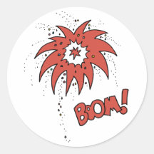 Colourful Boom! Round Sticker