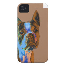 Colourful Boston Terrier iPhone 4 Case-Mate Cases