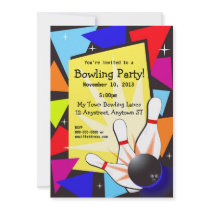 Colourful Bowling Invitation