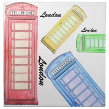 Colourful British phone booth napkin