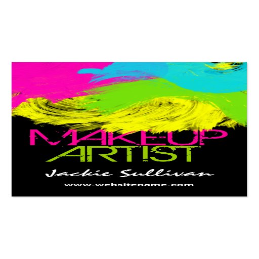 Colourful Brushstrokes Makeup Artist Business Card