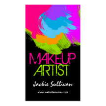 Colourful Brushstrokes Makeup Artist Business Card