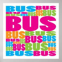 Colourful Bus Print