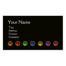 COLOURFUL BUTTERFLY GEM STONES BLACK  WHITE GREEN BUSINESS CARDS
