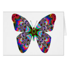 Colourful Butterfly Mandala Greeting Cards