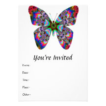 Colourful Butterfly Mandala Invitation