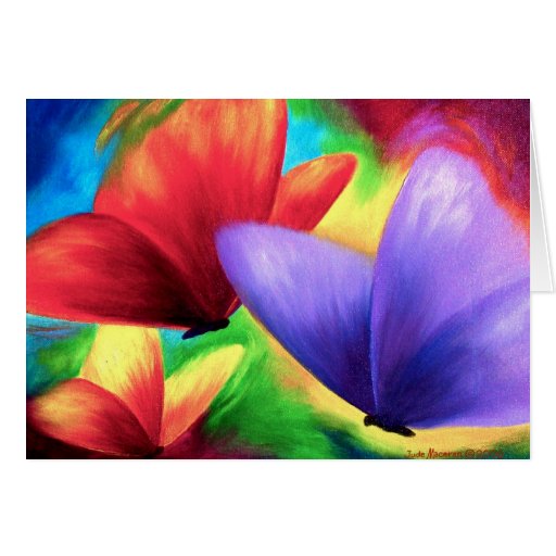 Colourful Butterfly Painting - Multi Greeting Cards
