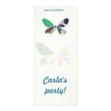 colourful butterfly party custom invitations
