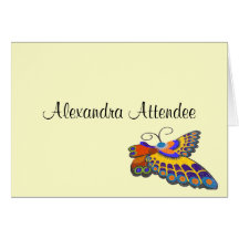 Colourful Butterfly Place Setting Table Greeting Cards