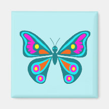Colourful Butterfly Square Magnet