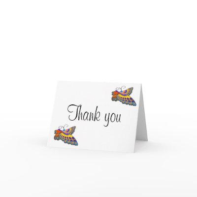 Colourful Butterfly Thank-you Correspondence Card by Rebecca_Reeder