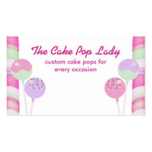 Colourful cake pops baking bakery business cards
