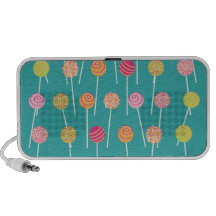 Colourful Cake Pops on Teal Pattern Mp3 Speaker
