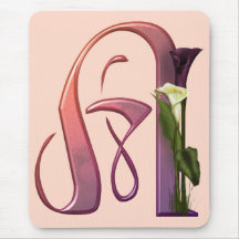 Colourful Calla Initial A Mouse Pad