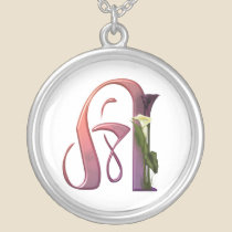 Colourful Calla Initial A necklaces