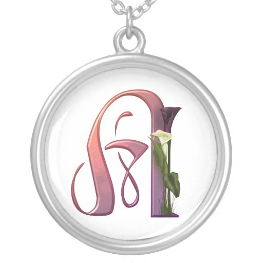 Colourful Calla Initial A Pendant