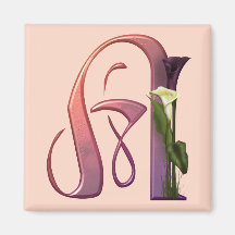 Colourful Calla Initial A Refrigerator Magnets
