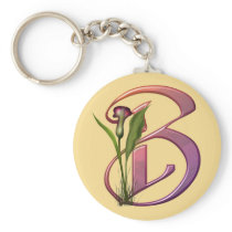 Colourful Calla Initial B Keychains