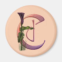Colourful Calla Initial C Magnets