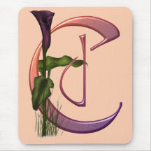 Colourful Calla Initial C Mouse Pads