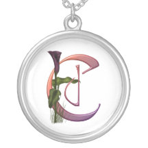 Colourful Calla Initial C Necklaces