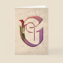 Colourful Calla Initial G cards
