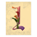 Colourful Calla Initial I Post Card