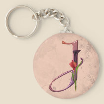 Colourful Calla Initial J keychains