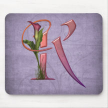 Colourful Calla Initial K Mousepads