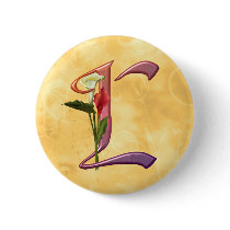 Colourful Calla Initial L Pinback Button
