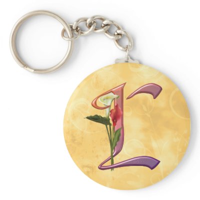Colourful Calla Initial L Keychains by initials