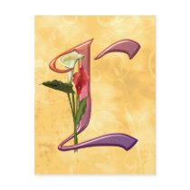 Colourful Calla Initial L Post Cards
