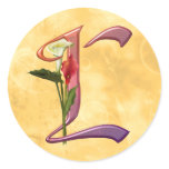 Colourful Calla Initial L Round Sticker