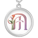 Colourful Calla Initial M Custom Necklace
