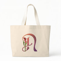 Colourful Calla Initial N Canvas Bag