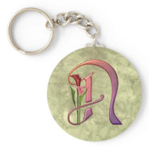 Colourful Calla Initial N Key Chains