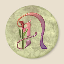 Colourful Calla Initial N magnets