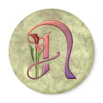 Colourful Calla Initial N Magnet