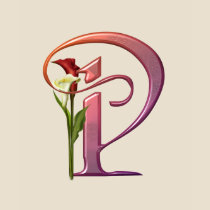Colourful Calla Initial P t-shirts