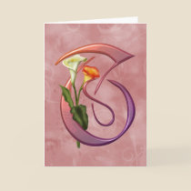 Colourful Calla Initial T cards