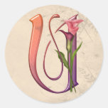 Colourful Calla Initial U Sticker