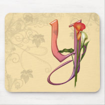 Colourful Calla Initial Y mousepads