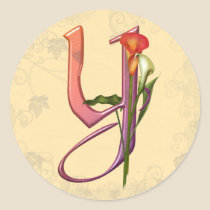 Colourful Calla Initial Y stickers