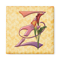 Colourful Calla Initial Z Refrigerator Magnet