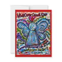 Colourful Cancer Angel Invitation or Invites